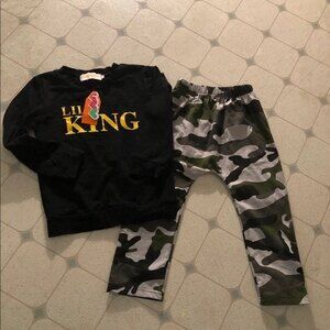 2 piece camo lil king outfit